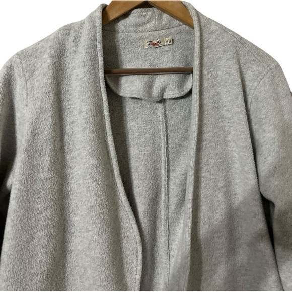 FAHERTY Gray Open Striped Cardigan Sweater - Picture 6 of 8